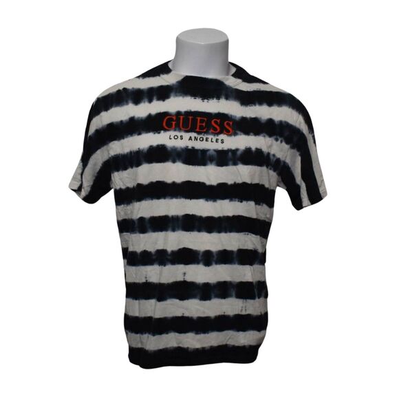 Guess Tie Dye Stripe Short Sleeve Tee White Blue Pacsun Oversized Boxy Small - Picture 1 of 6